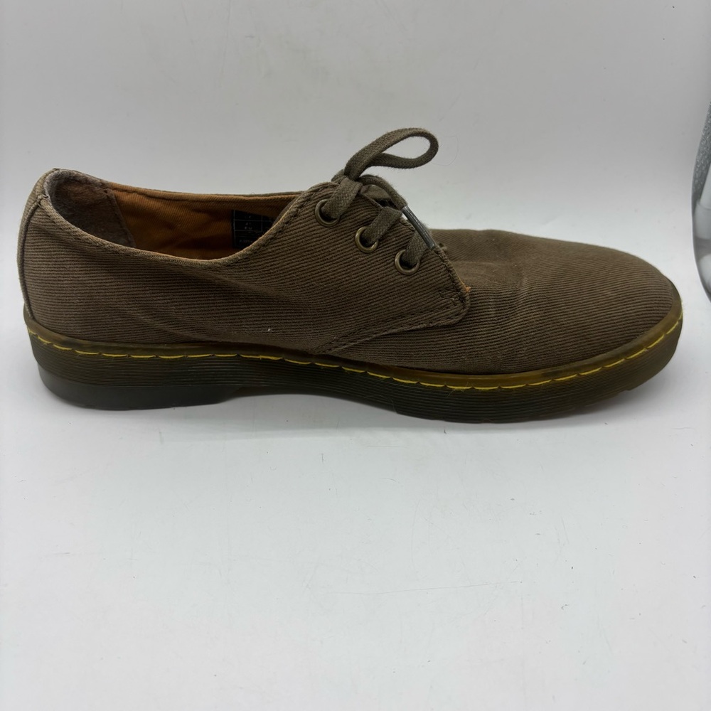 Dr Martens Mens Delray Shoes Oxfords Twill Canvas Khaki Tan Lace Up Sz 41 M8 W9